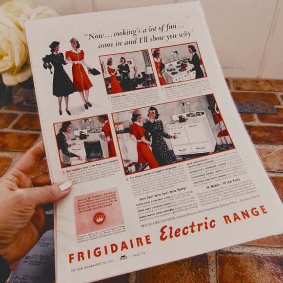 1940 Retro Kitchen Cooking Print Ad for Vtg Frigidaire Electric Range 9.5x12.75 - Picture 12 of 13